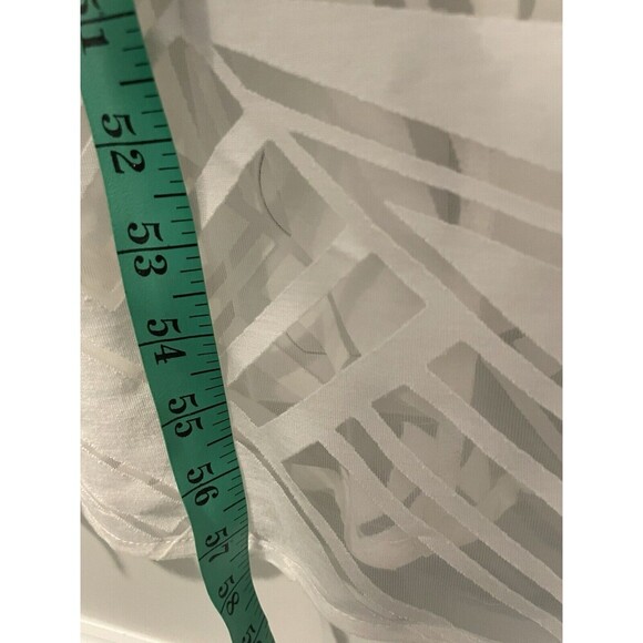 Chico's White Burnout Maxi Dress Sheer Side Slit Geometric Renee Size 8 Small - Picture 9 of 15